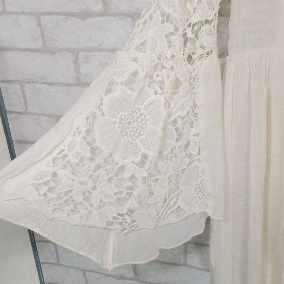 Rebellion again daisy crochet boho ivory dress L - Picture 5 of 8